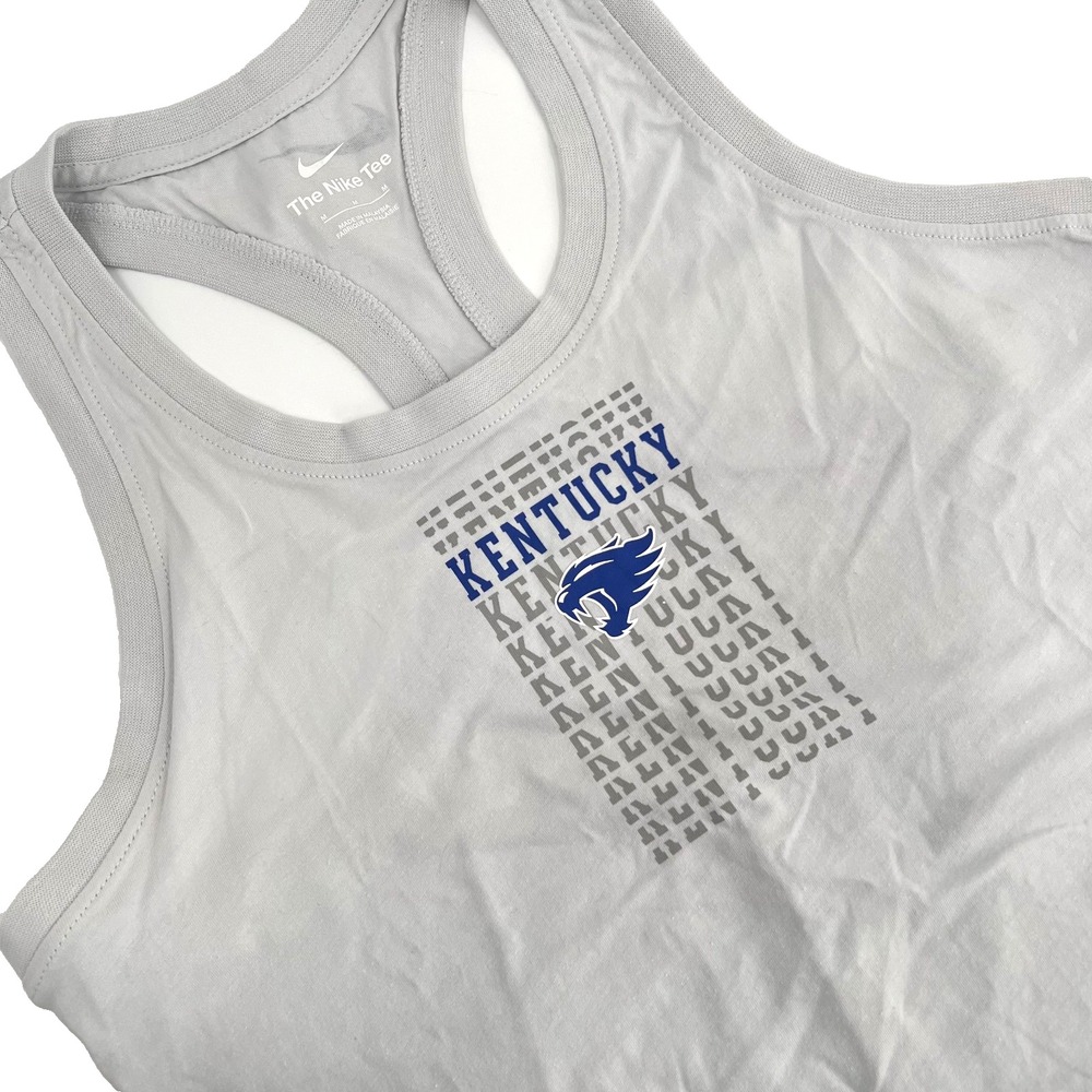 NIKE Women's Size M Pale Gray KENTUCKY WILDCATS Racerback Tank Top The Nike Tee